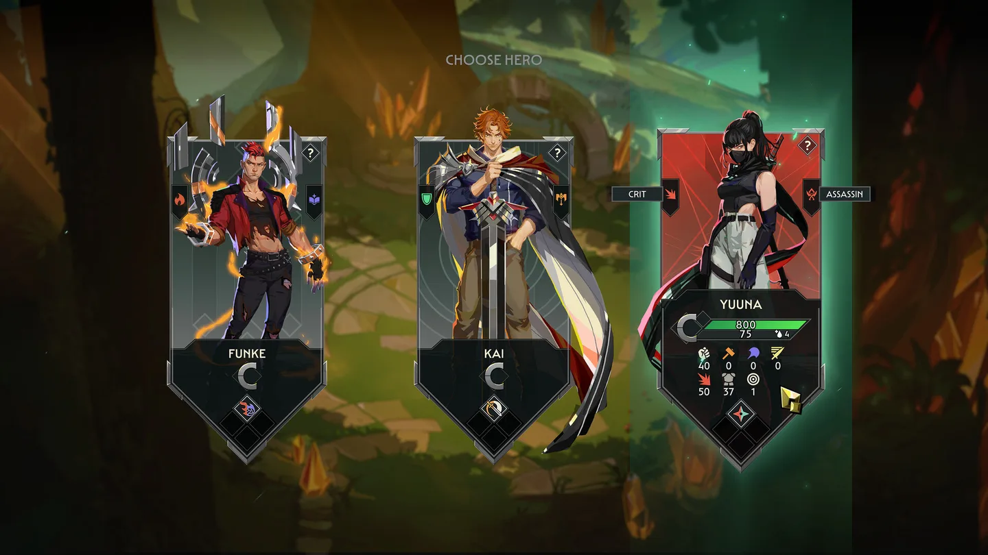 Guildrun beginner guide showing the opening hero selection
